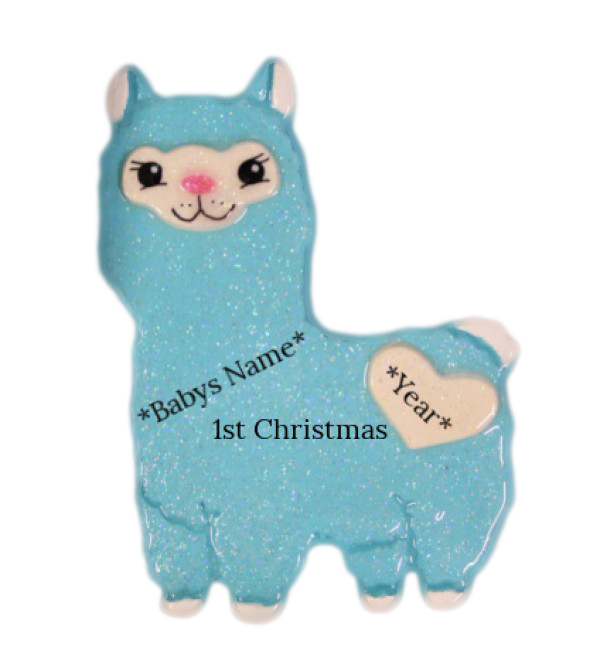 Baby Llama Blue Ornament