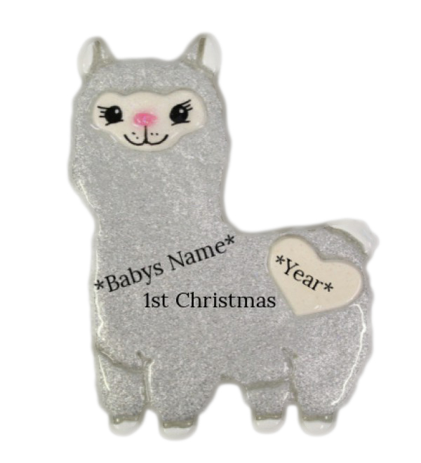 Baby Llama Gray  Ornament