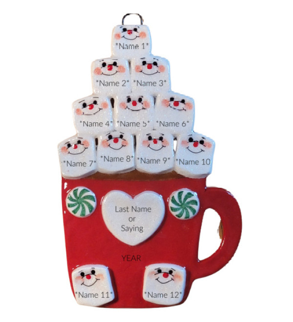 Cup of Love Family of 12 Ornament