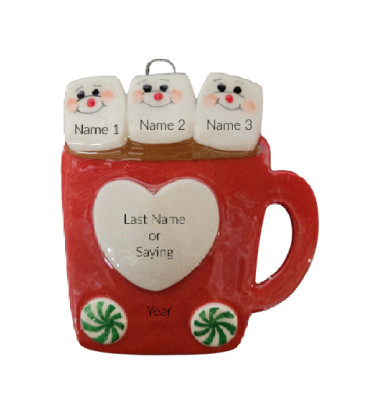 Cup of Love Family of 3 Ornament