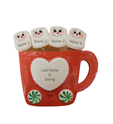 Cup of Love Family of 4 Ornament