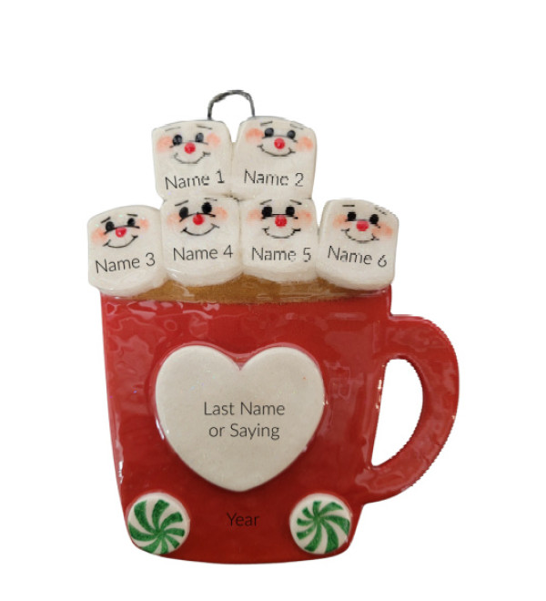 Cup of Love Family of 6 Ornament