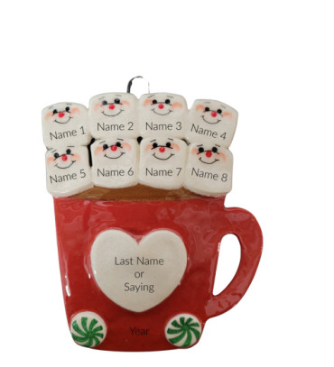 Cup of Love Family of 8 Ornament