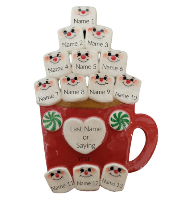 Cup of Love Family of 13 Ornament