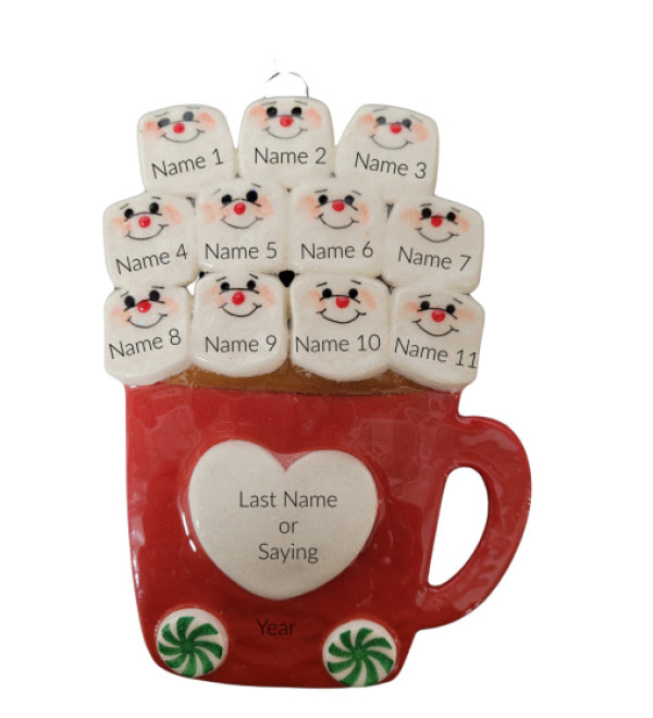 Cup of Love Family of 11 Ornament