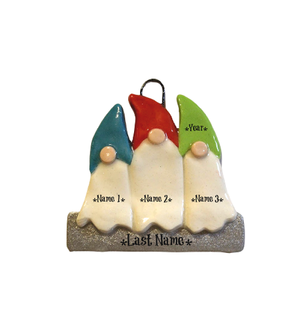 Gnome Family of 3 Ornament 