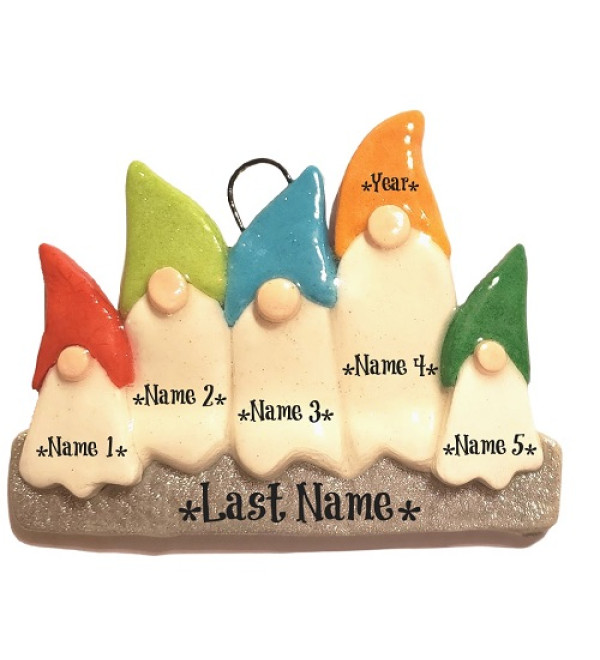 Gnome Family of 5 Ornament 
