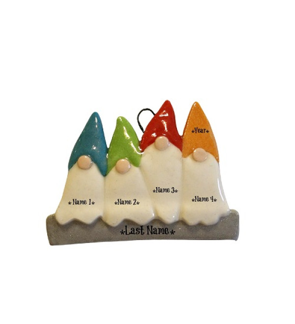 Gnome Family of 4 Ornament 