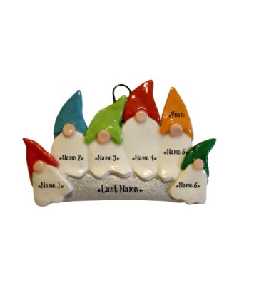 Gnome Family of 6 Ornament 