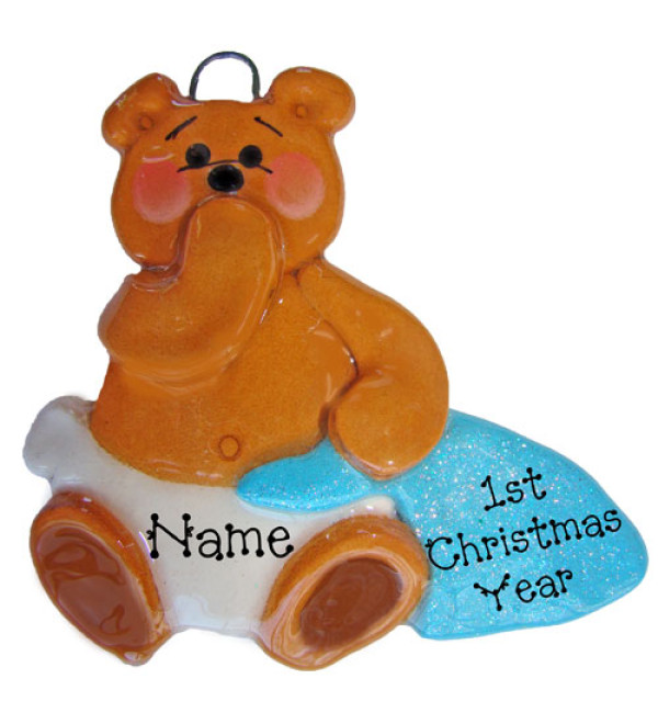 Blue Blanket Bear Ornament