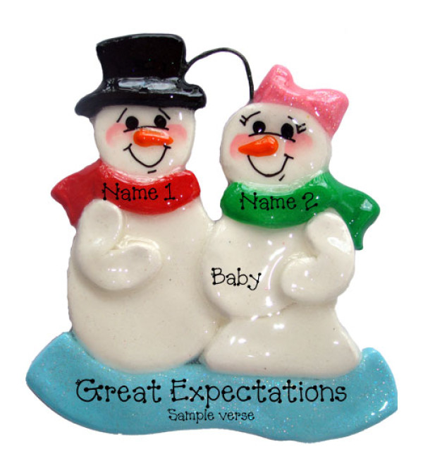 Expecting Snowmen Ornament