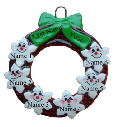 Buffalo Plaid Family of 6 Ornament