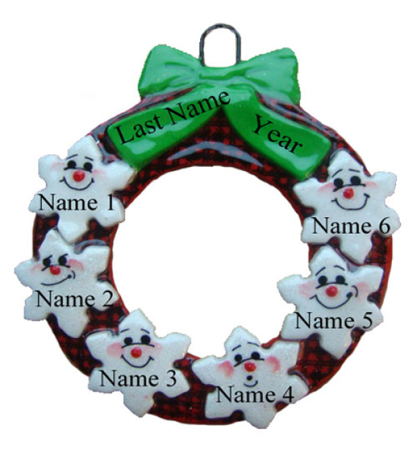 Buffalo Plaid Family of 6 Ornament