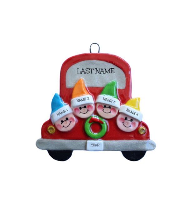 Elves in a Truck Family of 4