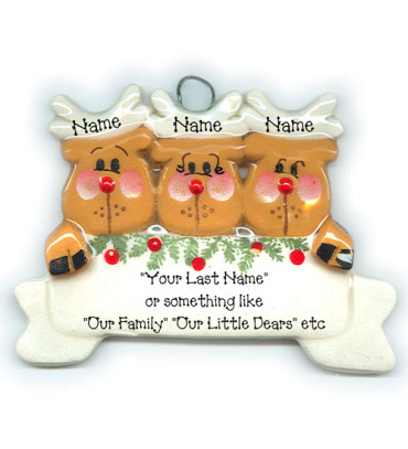Reindeer Family of 3 Ornament 