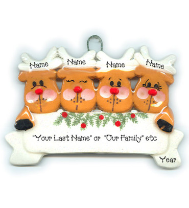 Reindeer Family of 4 Ornament 