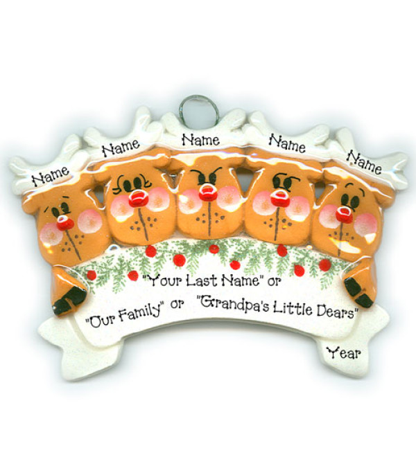 Reindeer Family of 5 Ornament 