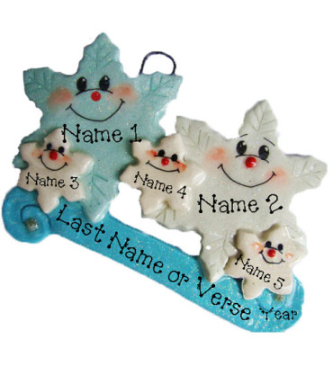 Snowflake  Family of 5 Ornament