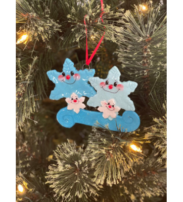 Snowflake  Family of 4 Ornament