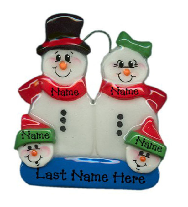 Snowman Family of 4 Ornament 