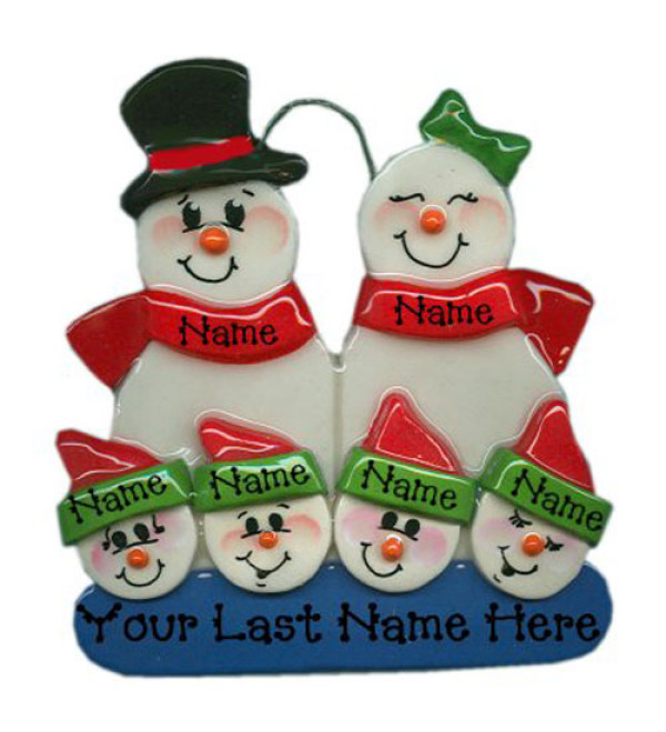 Snowman Family of 6 Ornament 