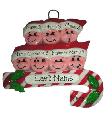 Candy Cane Family of 7 Ornament