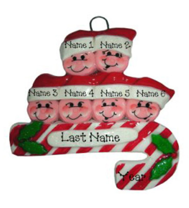 Candy Cane Family of 6 Ornament