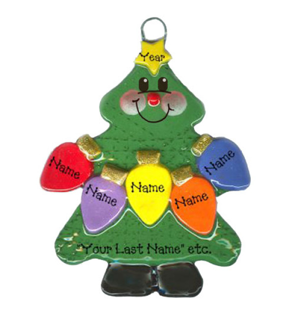 Tree Lights Family of 5 Ornament