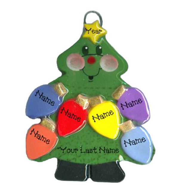 Tree Lights Family of 6 Ornament