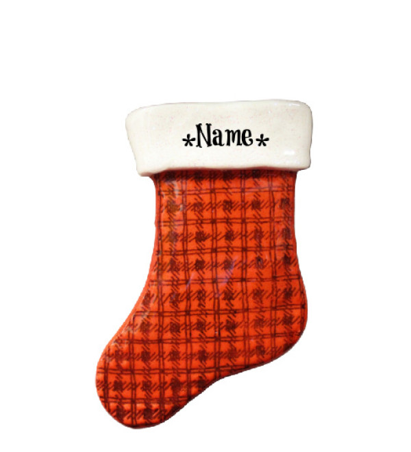 Buffalo Plaid Stocking Ornament 