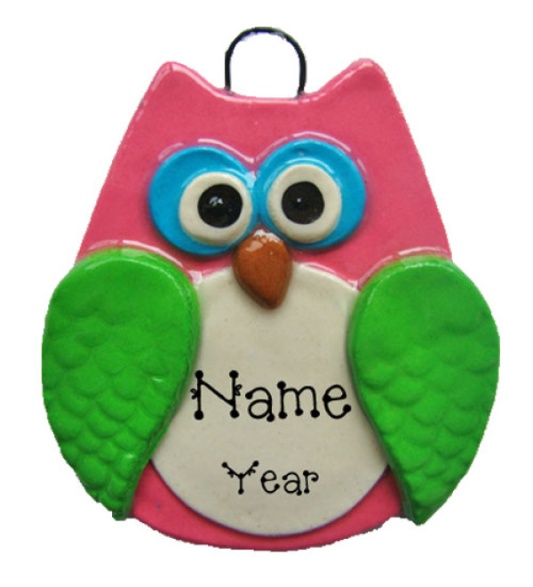 Pink Owl Ornament 