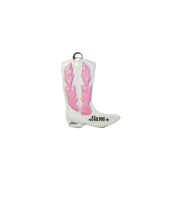 Pink Cowboy Boot Ornament