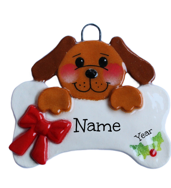 Brown Dog Bone Ornament