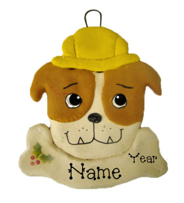 Construction Dog Ornament 