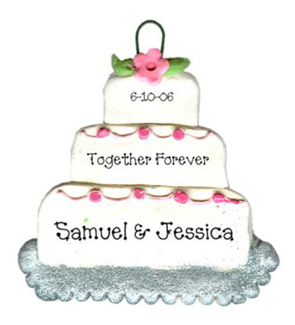 Pink Wedding Cake Ornament 