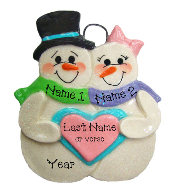 Snow couple Ornament